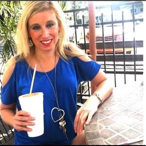 Forever 21 Royal Blue Cold Shoulder Top Size Small